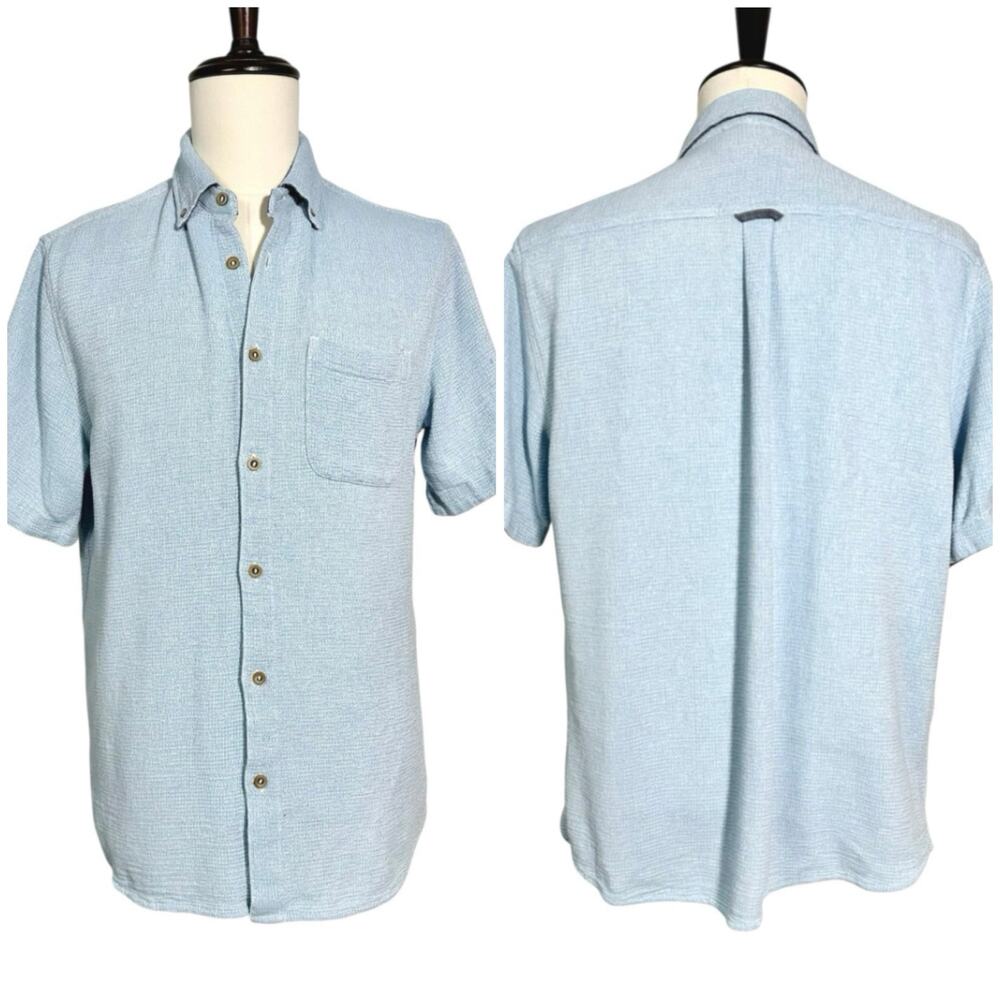 Carbon2Cobalt | Men | Canteen Sky Blue Cotton Pique Button Down Shirt | Medium